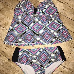Tribal tankini swim suit